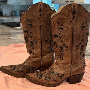 J.B. Dillon Tan Heeled Western Boots